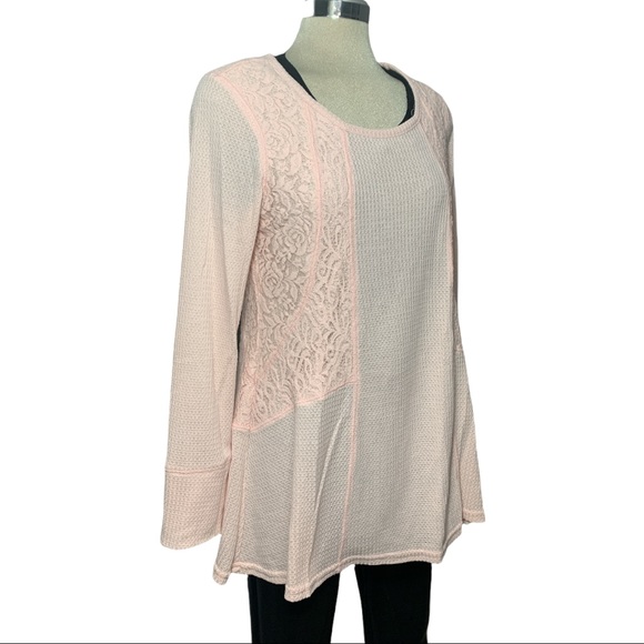 XLC pink Lace Cotton Blouse Size LG - Picture 4 of 11